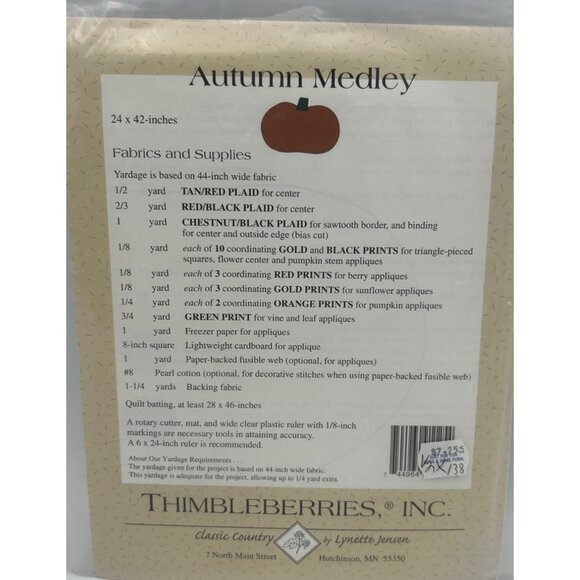 Thimbleberries Autumn Medley Quilt Pattern By Lynette Jensen - Picture 2 of 2